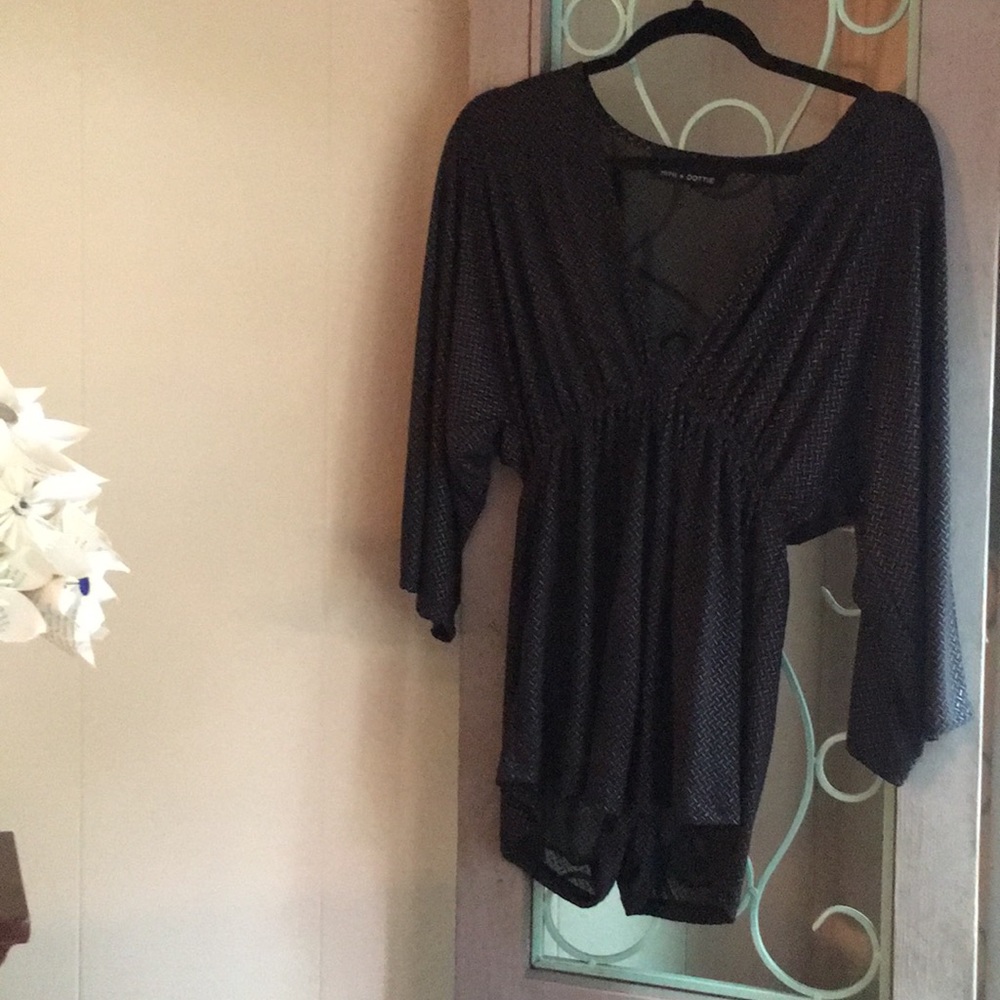 Mimi and Dot Black V- neck Romper